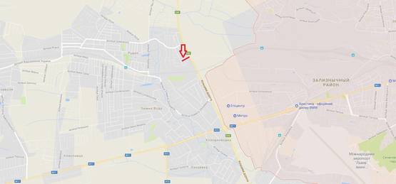 Схема рекламної площини за адресою Об'їзна М-10, З.О. м. Львова, Рудно 3 км, в сторону Епіцентра (верхній)