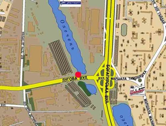 Схема рекламної площини за адресою ул.Луговая (А) направление к ТЦ"Караван" (призма А3)