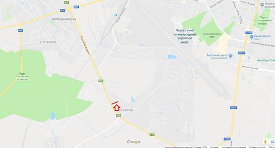 Схема рекламной плоскости по адресу Обїздна М-10, Західний обхід м. Львів, с.Скнилів в сторону МETRO (правий)