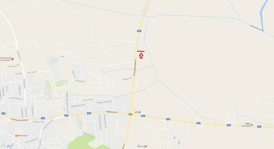 Схема рекламной плоскости по адресу Обїздна М-06, Київ-Чоп, за поворотом на Тернопіль і в сторону Києва