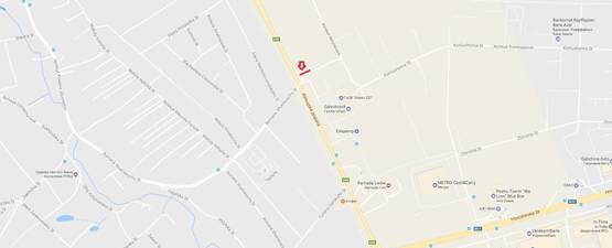 Схема рекламной плоскости по адресу Обїздна М-10, З.О. м. Львова, Автосалон Honda, Епіцентр,Метро в сторону вул.Городоцька