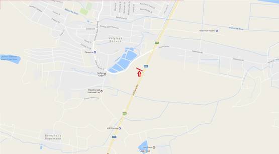 Схема рекламної площини за адресою Обїздна М-06, Київ-Чоп, перед с.Чишки в сторону Виниик