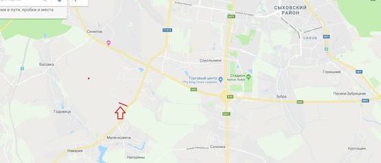 Схема рекламной плоскости по адресу Т-14-16 Львів-Пустомити-Меденичі, рух від с. Малечковичі в сторону м. Львів