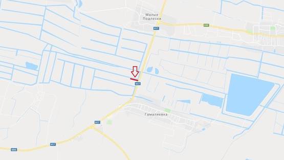 Схема рекламної площини за адресою М-06 Київ-Чоп, перед с.Гамаліївка після АЗС WOG в сторону Львова