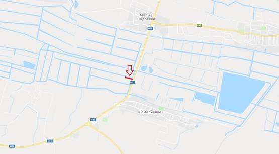 Схема рекламної площини за адресою М-06 Київ-Чоп, перед с.Гамаліївка після АЗС WOG в сторону Львова (лівий)