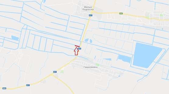 Схема рекламної площини за адресою М-06 Київ-Чоп, після с.Гамаліївка  перед АЗС WOG в сторону Києва (правий)