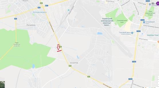 Схема рекламної площини за адресою М-10 Західний обхід м. Львова, біля Trans Service-1 в сторону ТРЦ King Cross Leopolis