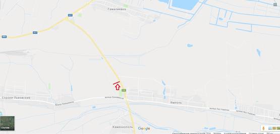 Схема рекламної площини за адресою М-06 Київ-Чоп, за с. Ямпіль в сторону с. Гамаліївка та м. Київ (правий)