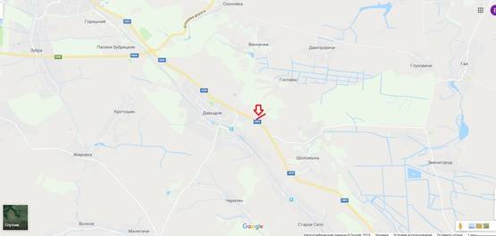 Схема рекламной плоскости по адресу Н-09 Мукачеве-Івано-Франківськ-Львів, за с. Давидів, в сторону м. Рогатин (правий)