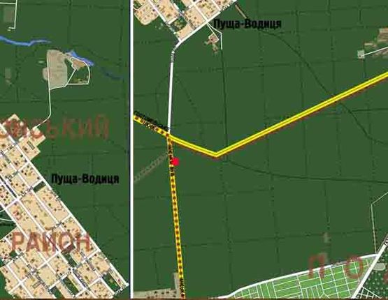 Схема рекламной плоскости по адресу ул. Городская  (В) направление к  АШАНУ и Эпицентру