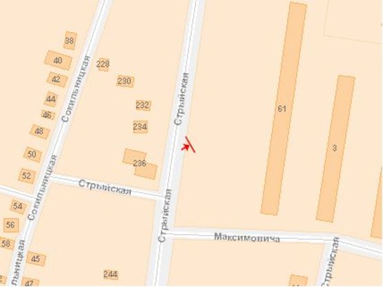 Схема рекламной плоскости по адресу Стрийська вул., 61