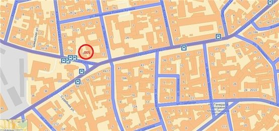 Схема рекламной плоскости по адресу Шевченка вул., 8 (верхній)