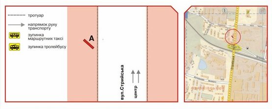 Схема рекламной плоскости по адресу Стрийська вул., 96