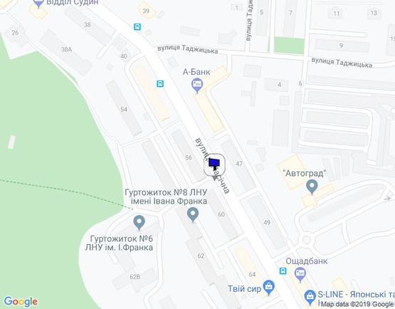 Схема рекламной плоскости по адресу Пасічна, 60 вул