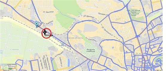 Схема рекламной плоскости по адресу Шевченка вул.