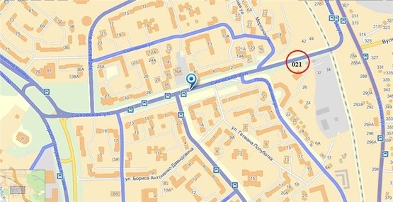 Схема рекламной плоскости по адресу Cихів - пр.Ч.Калини