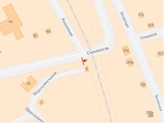 Схема рекламной плоскости по адресу Cихівська-пр.Ч.Калини (з вул.Зеленої)