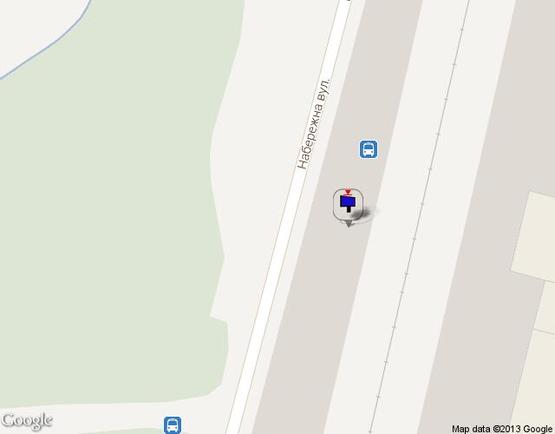 Схема рекламной плоскости по адресу Набережная -ул.Шевченко ( перед остановкой) направление в Киев