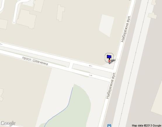 Схема рекламної площини за адресою Набережная -ул.Шевченко (левый) из Киева