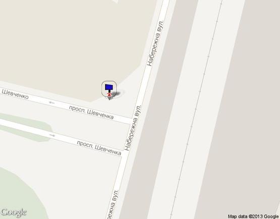 Схема рекламної площини за адресою Набережная -ул.Шевченко (правый) из Киева