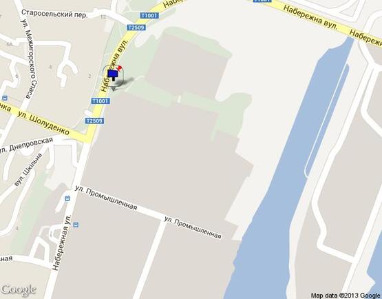 Схема рекламной плоскости по адресу Набережная-ул.Шолуденко (перед поворотом) в Киев