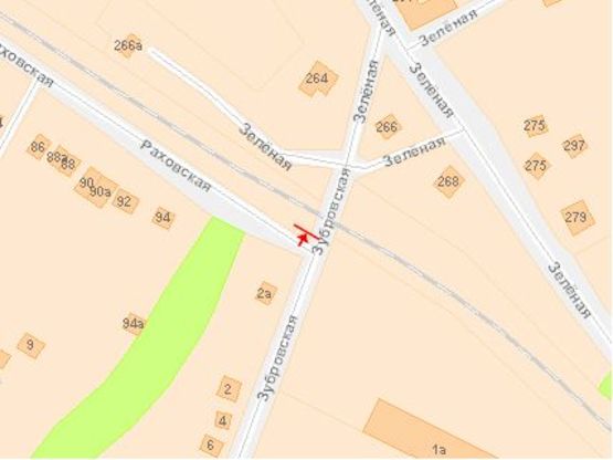 Схема рекламной плоскости по адресу Зелена-Зубрівська вул