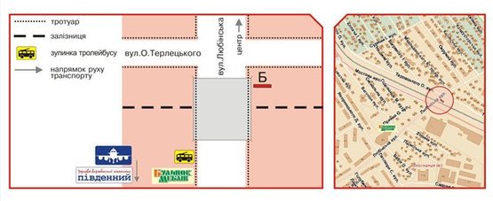 Схема рекламной плоскости по адресу Любінська вул.