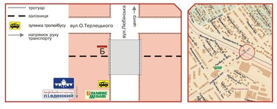 Схема рекламной плоскости по адресу Любінська вул.