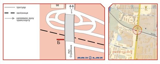 Схема рекламной плоскости по адресу Стрийська вул., 98-100
