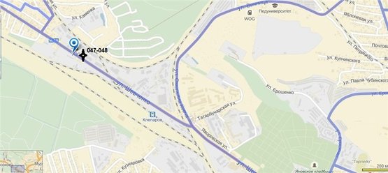 Схема рекламной плоскости по адресу Шевченка вул.