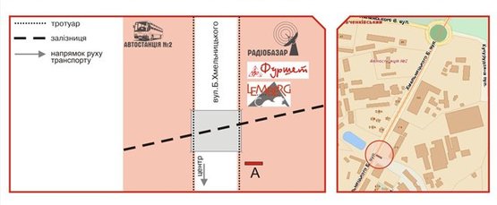 Схема рекламной плоскости по адресу Б.Хмельницького вул., 176