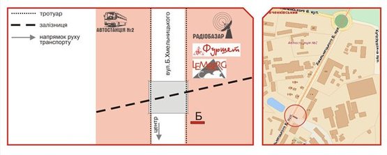 Схема рекламной плоскости по адресу Б.Хмельницького вул., 176