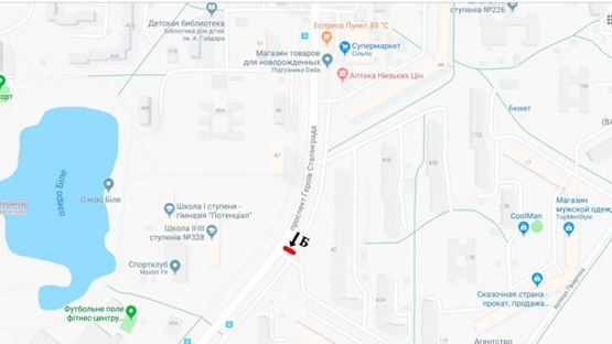 Схема рекламної площини за адресою просп. Героев Сталинграда, 42 (магазин "Сильпо")