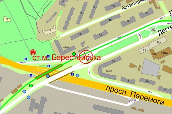 Схема рекламной плоскости по адресу Дегтяревская,55