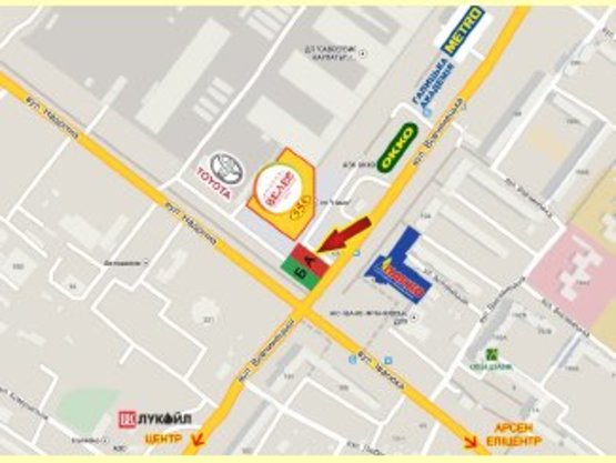 Схема рекламной плоскости по адресу Вовчинецька СМ "555" (верхній)