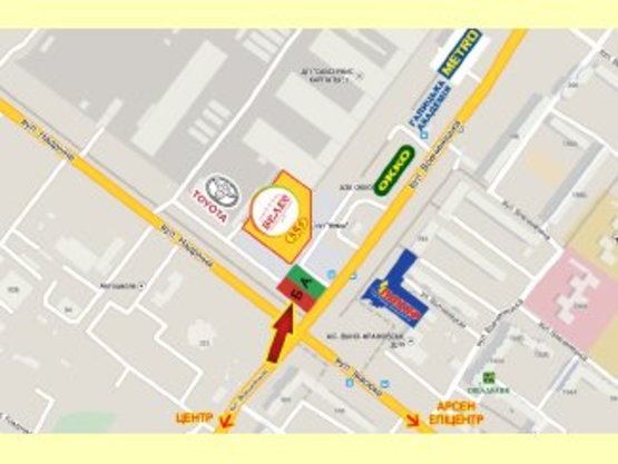 Схема рекламной плоскости по адресу Вовчинецька СМ "555" (нижній)