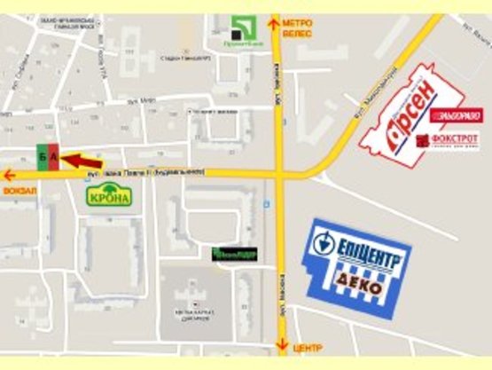 Схема рекламной плоскости по адресу Іоана Павла II  СМ "Крона" №3