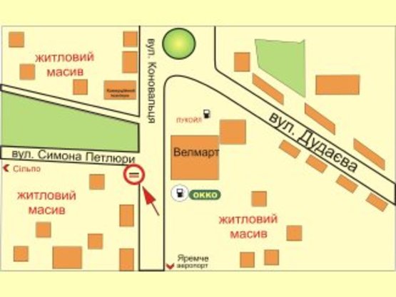 Схема рекламной плоскости по адресу Коновальця-Петлюри перехрестя