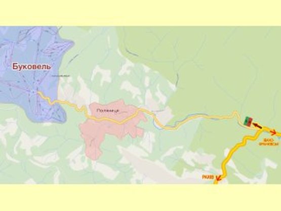 Схема рекламной плоскости по адресу Яблуниця №1