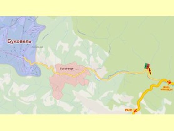 Схема рекламной плоскости по адресу Яблуниця №2