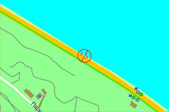 Схема рекламной плоскости по адресу Набережное шоссе(5)(э/опора №72)