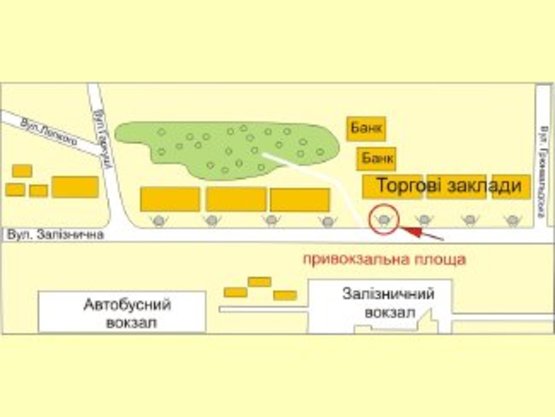 Схема рекламної площини за адресою вул.Привокзальна(вхід в парк) №4 ст А