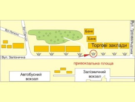 Схема рекламной плоскости по адресу вул.Привокзальна(вхід в парк) №4 ст Б