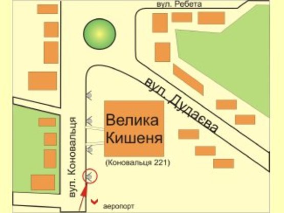 Схема рекламной плоскости по адресу вул. Коновальця (СМ Велика Кишеня) №1 ст А