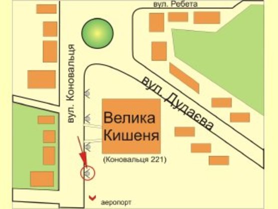 Схема рекламної площини за адресою вул. Коновальця (СМ Велика Кишеня) №1 ст Б