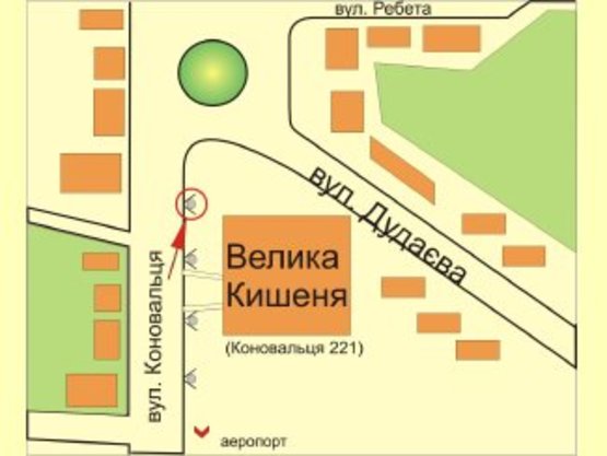 Схема рекламной плоскости по адресу вул. Коновальця (СМ Велика Кишеня) №4 ст А