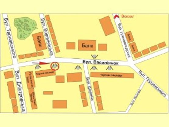 Схема рекламної площини за адресою вул. Васильянок (перехресток з Вовчинецькою) №2 ст А