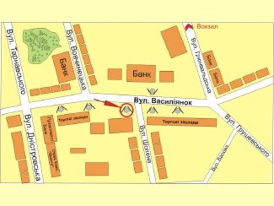 Схема рекламної площини за адресою вул. Васильянок (Райфайзенбанк) №3 ст А