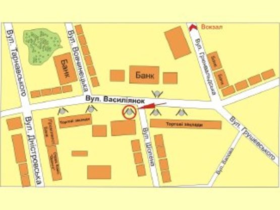 Схема рекламной плоскости по адресу вул. Васильянок (Райфайзенбанк) №3 ст Б