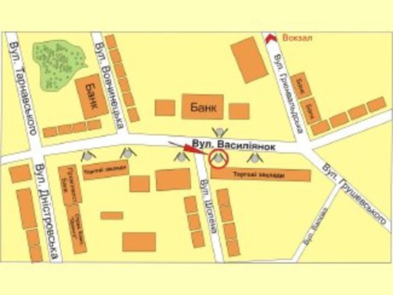 Схема рекламной плоскости по адресу вул. Васильянок (навпроти статуправління) №4 ст А